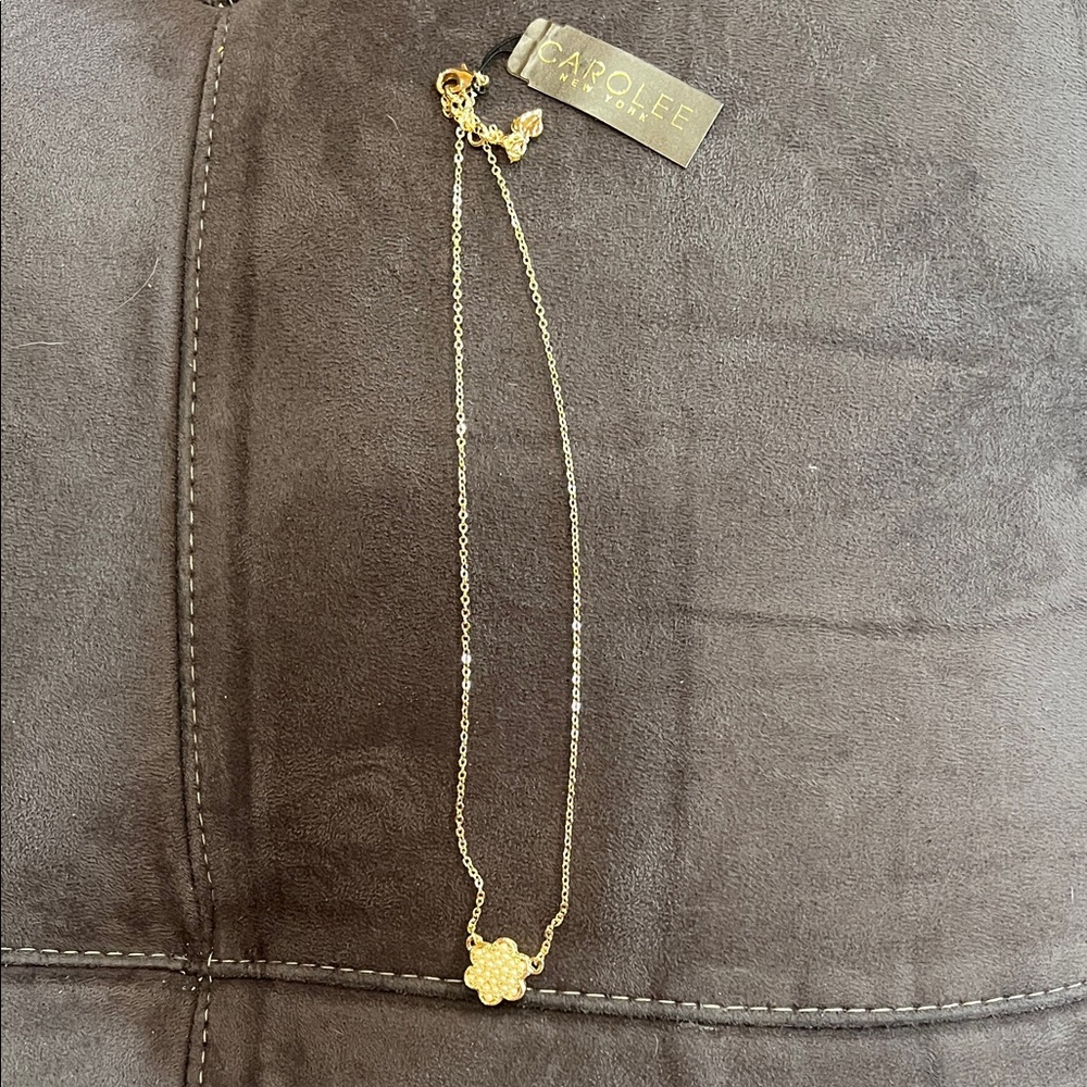 Carolee Gold Necklace with Floral Charm